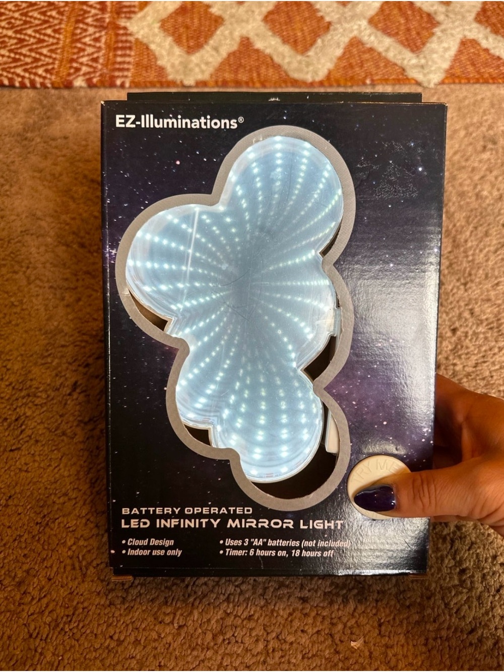 White LED Infinity Cloud Mirror Light